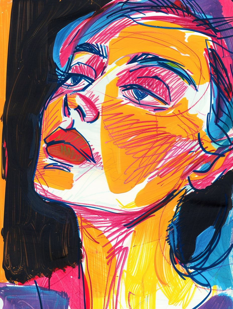 Neon Sketch Portrait