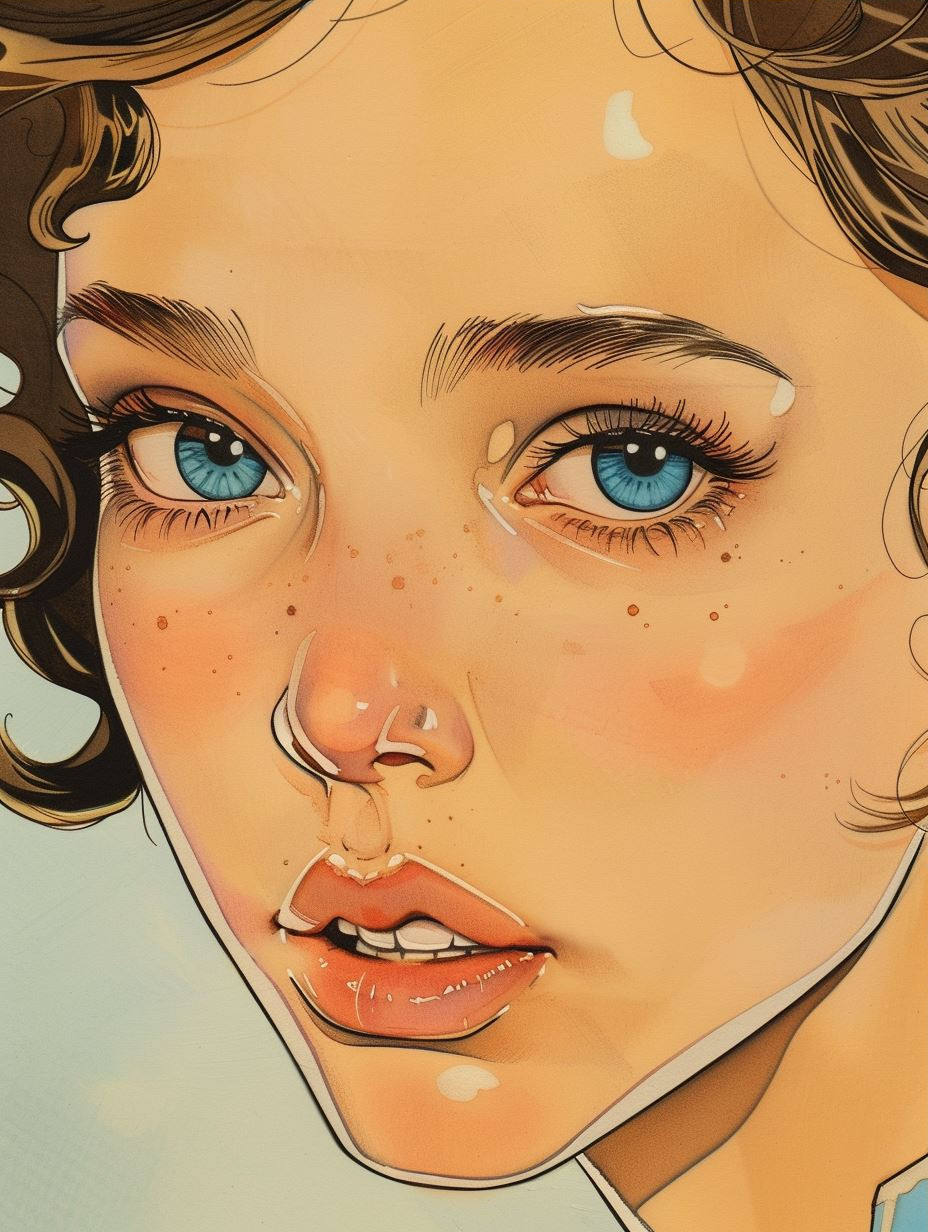 Azure Gaze: A Study in Expression - Image 3