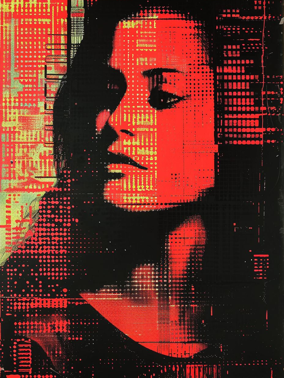 Digital Glitch Halftone Portrait - Image 4