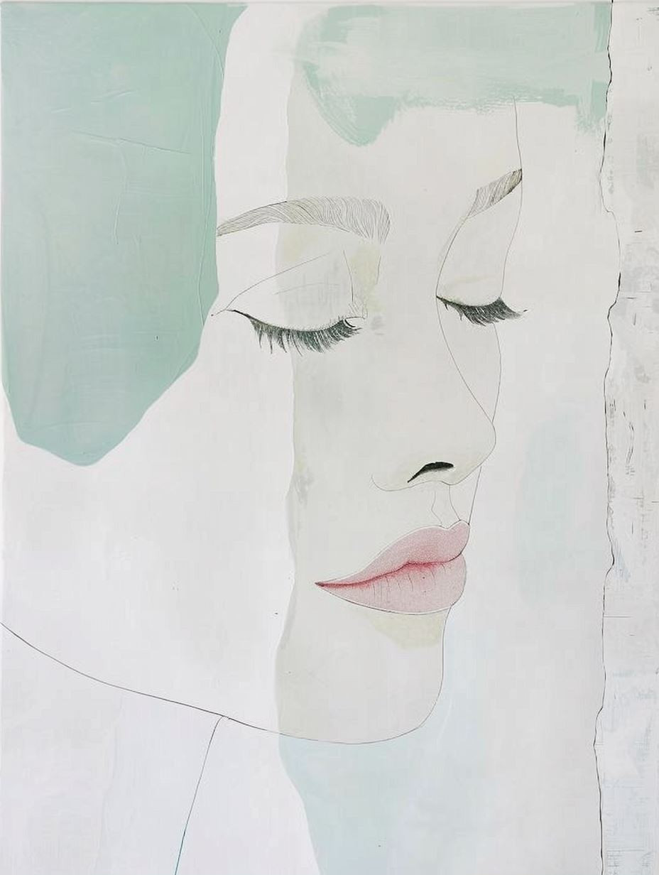 Ethereal Whispers in Mint and Rose - Image 1