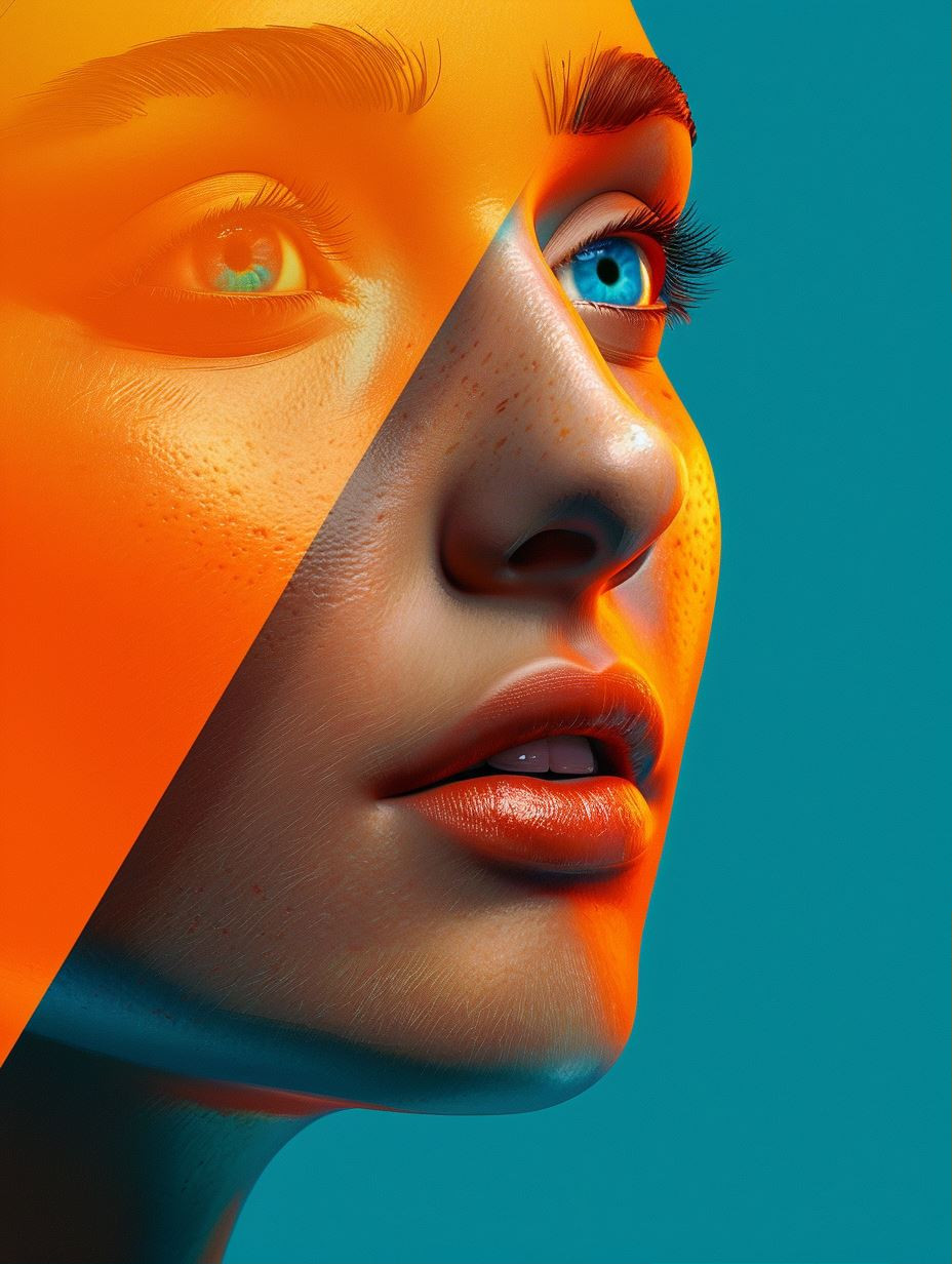 Vibrant Geometric Portrait Fusion - Image 1