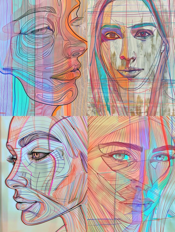 Prismatic Geometric Portrait Studies