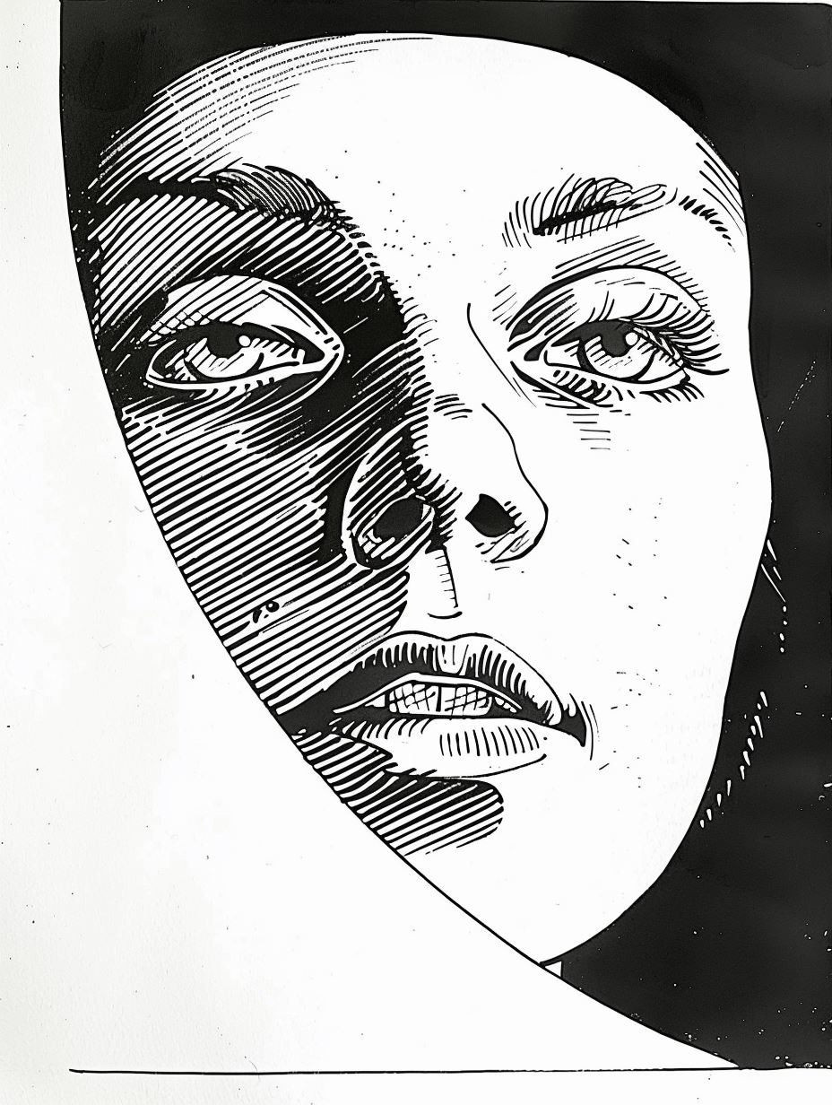High Contrast Ink Portrait Studies - Image 3