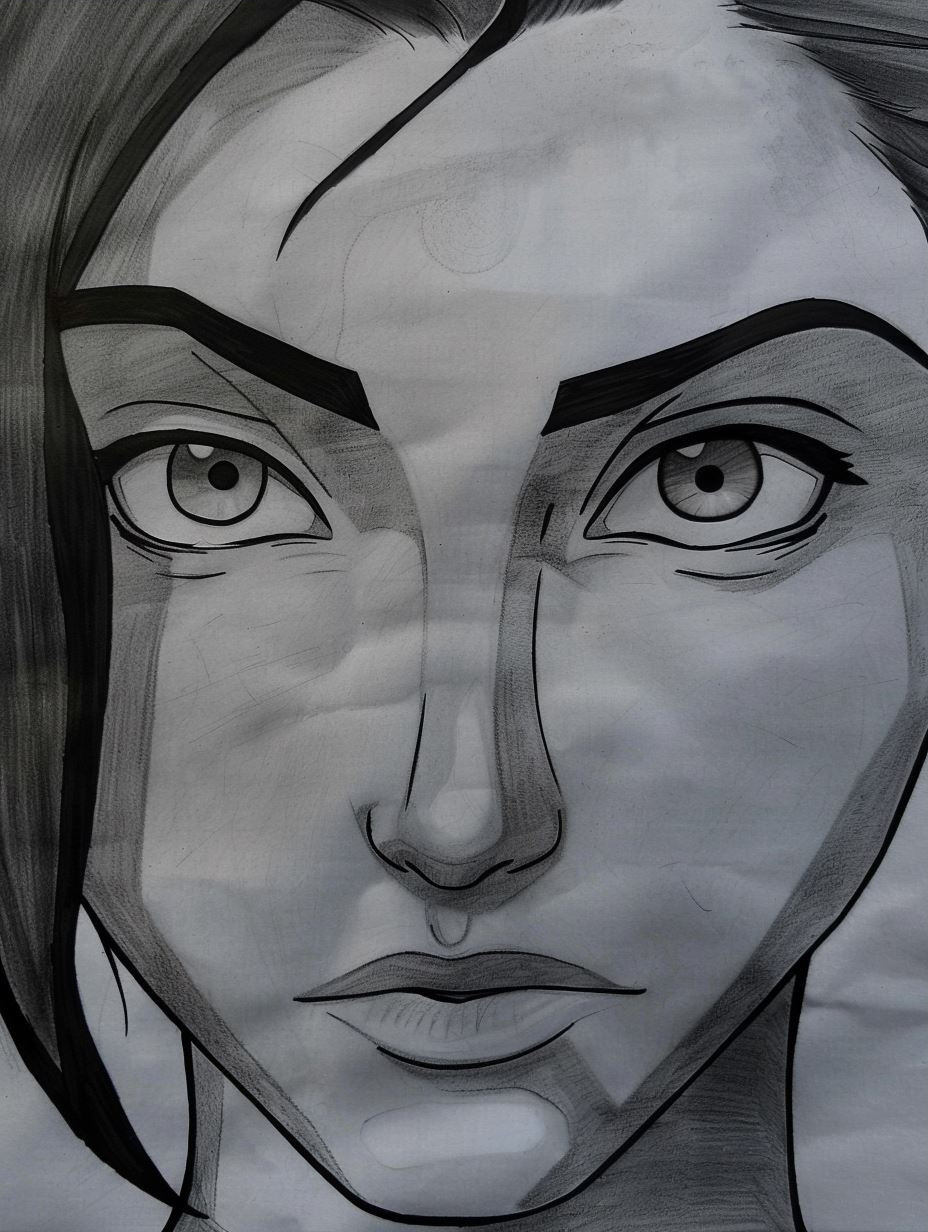 Monochrome Noir Profile Sketch - Image 3
