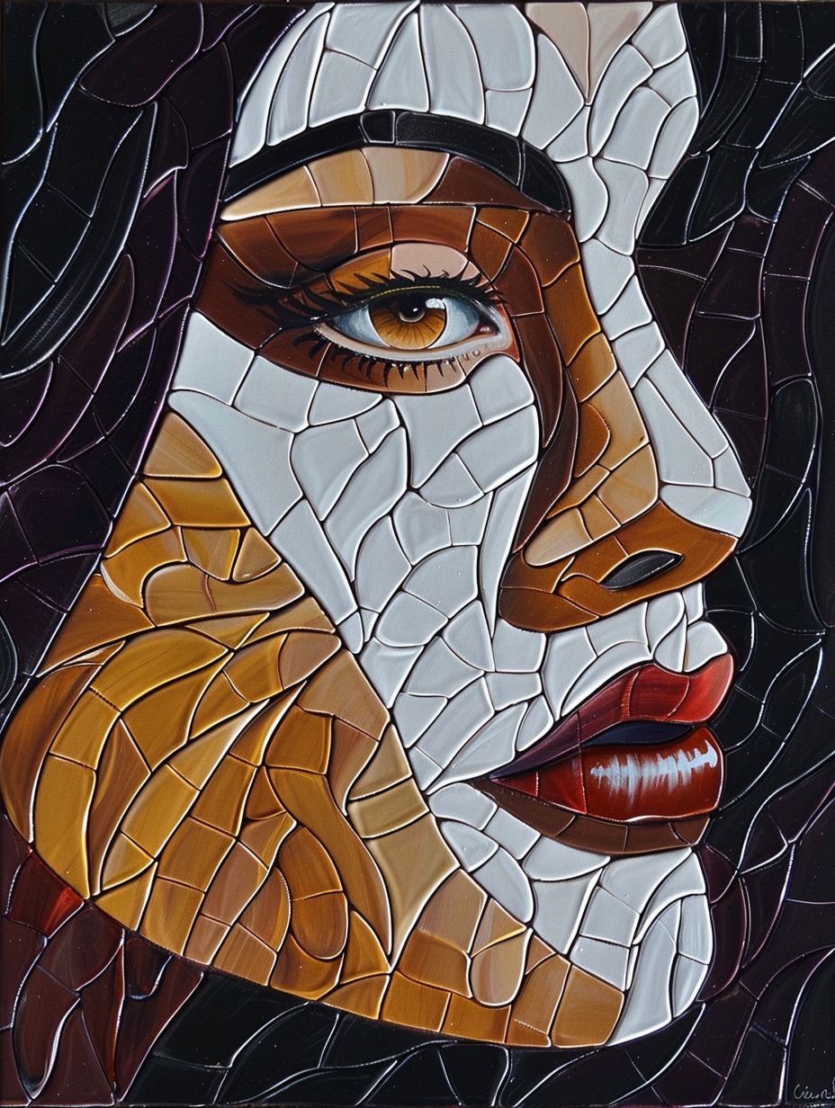 Textured Earth Tone Portrait - Image 3