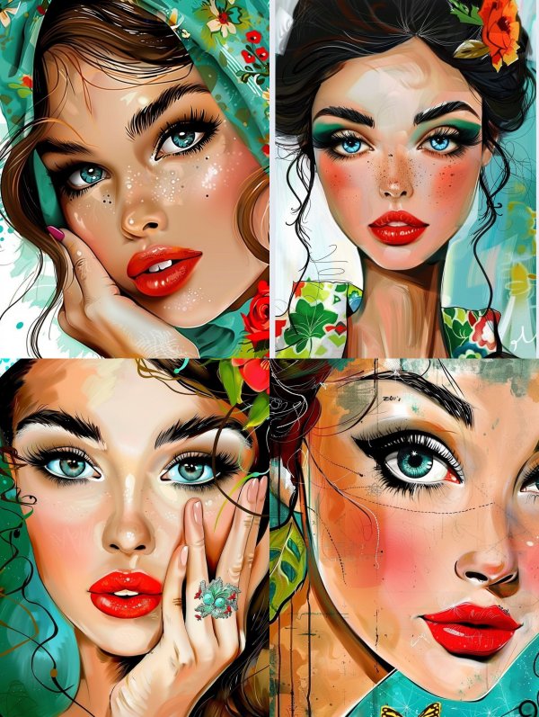 Vibrant Floral Feminine Portraits