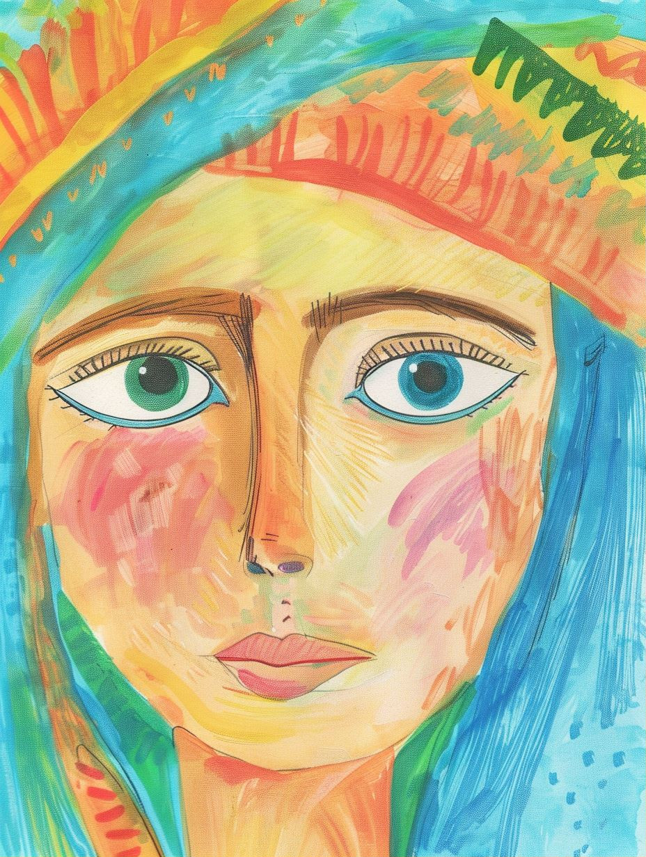 Ethereal Dreams of Painted Faces - Image 1