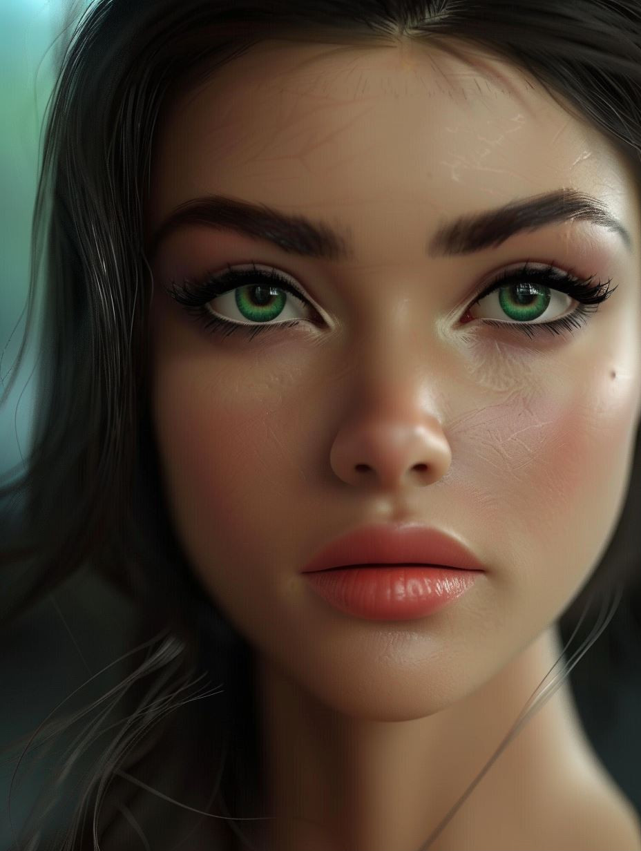 Ethereal Gazes: A Study in Digital Beauty - Image 1
