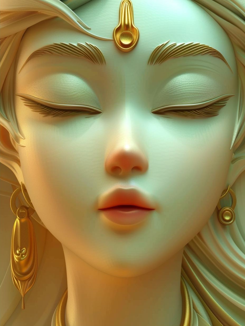 Golden Porcelain Ethereal Goddess - Image 2