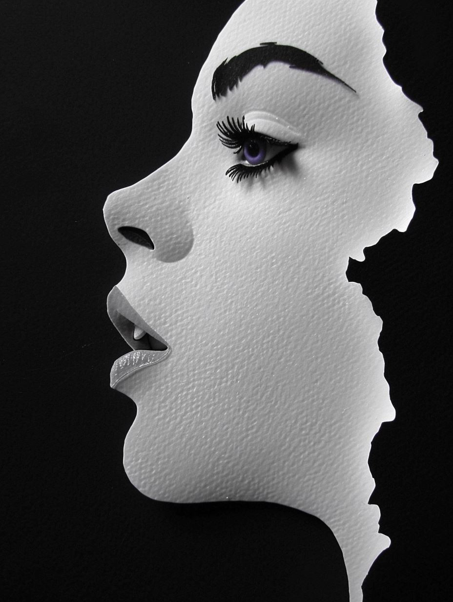 Fragmented Violet Surrealist Portrait - Image 3