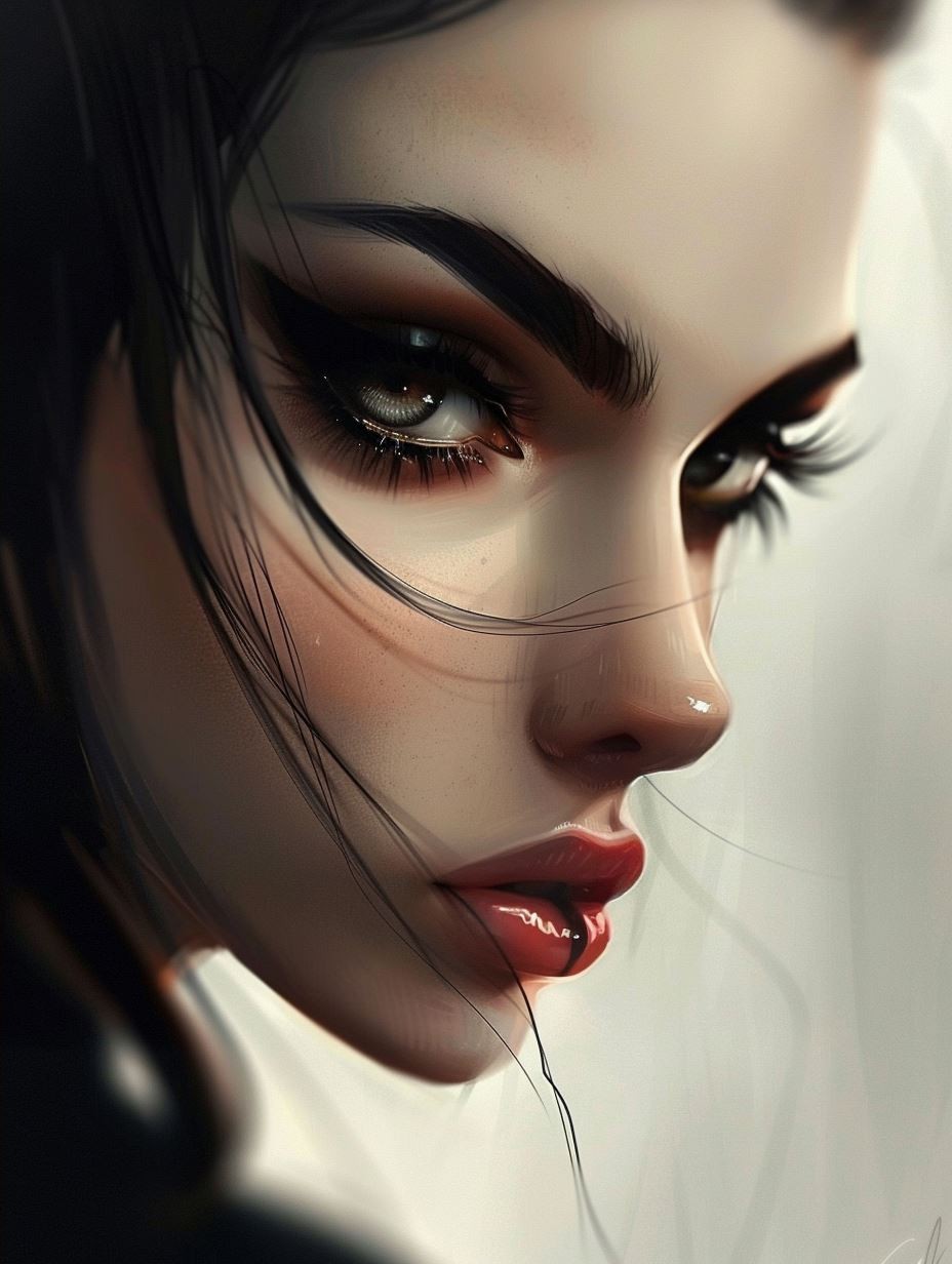 Dark Elegance Digital Portrait - Image 2