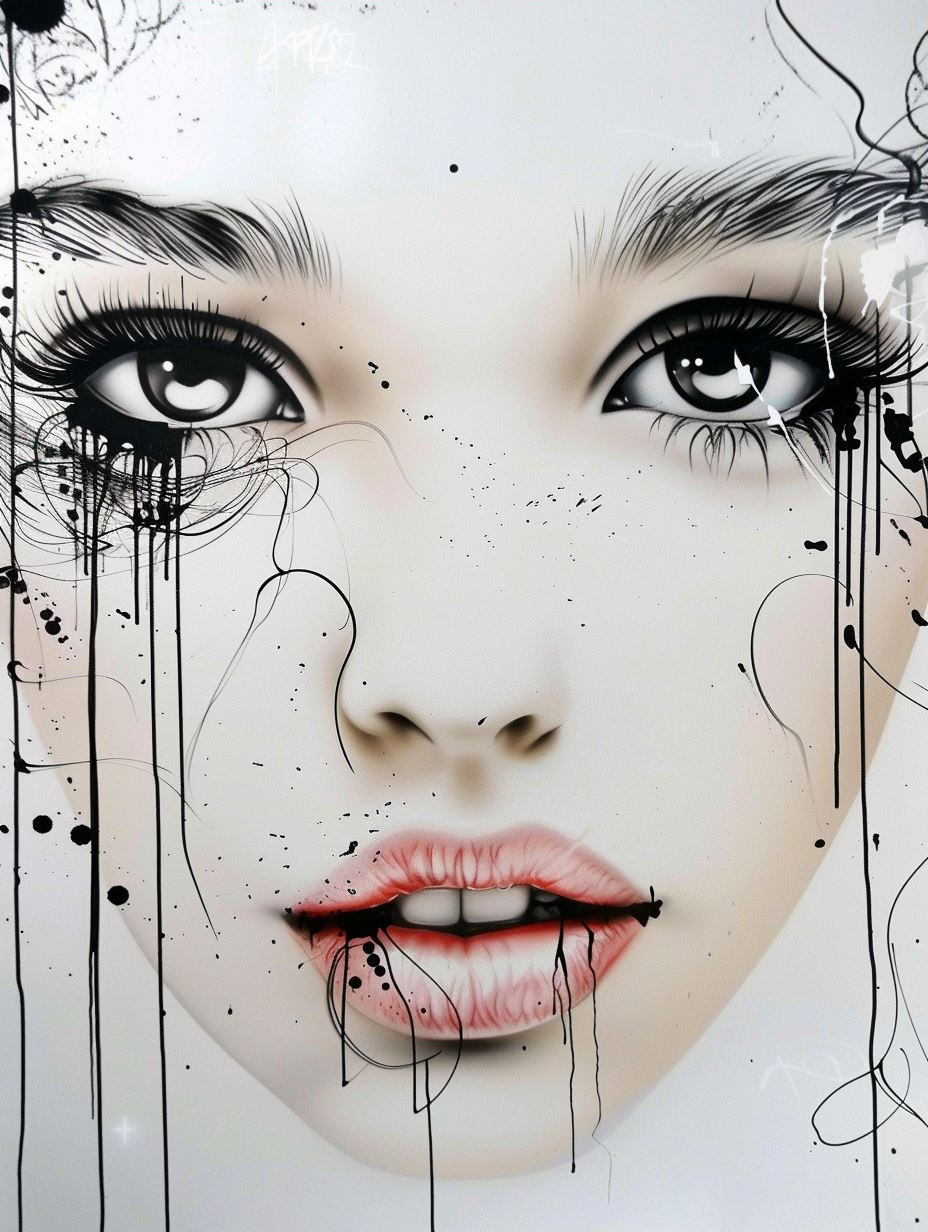 Melancholic Ink Drip Portraits - Image 4