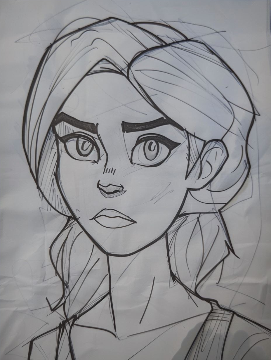 Melancholy Sketch on Aged Paper - Image 4