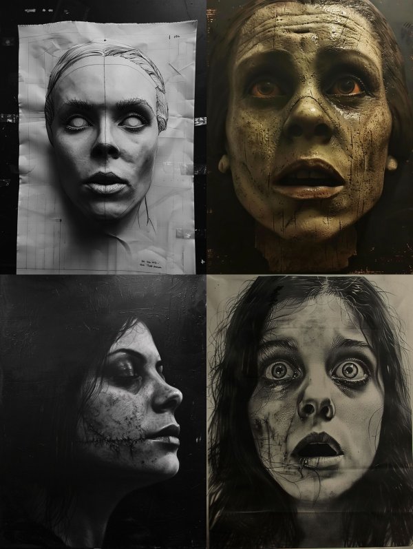 Surrealist Charcoal Portrait Study