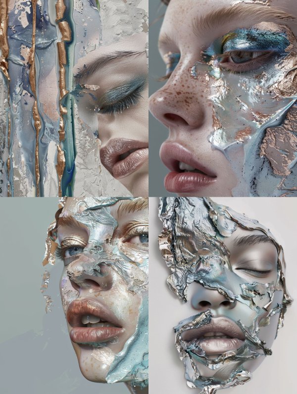 Fragmented Ethereal Porcelain Portraits