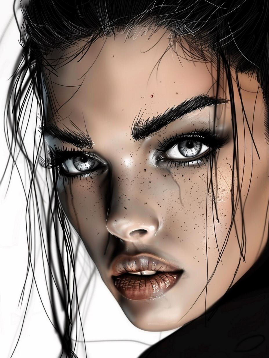 Noir Digital Portrait Study - Image 1
