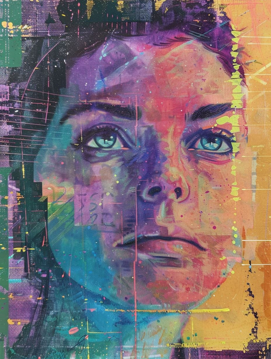 Fragmented Lavender Dream Portrait - Image 3