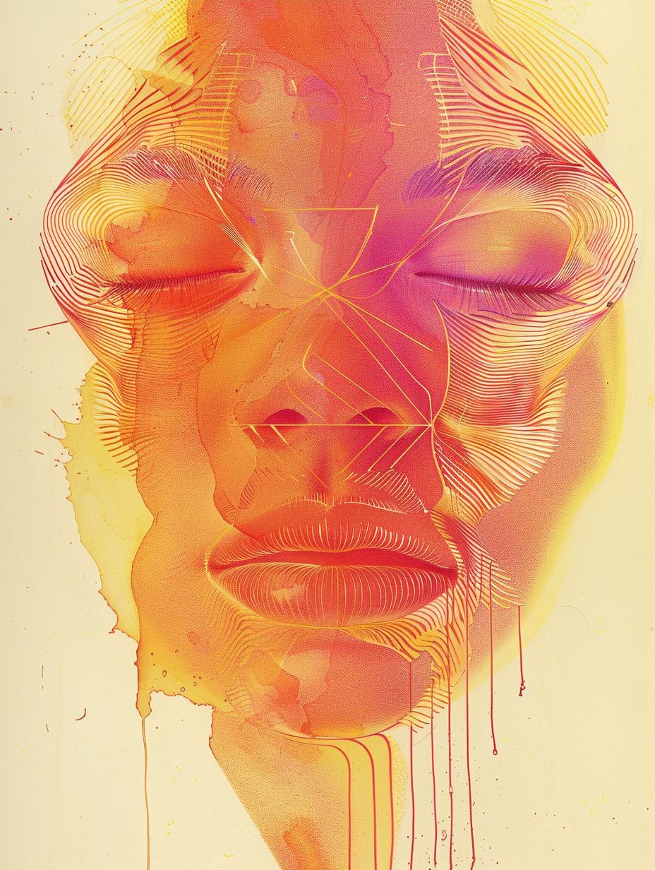 Ethereal Neon Topographic Portrait - Image 3