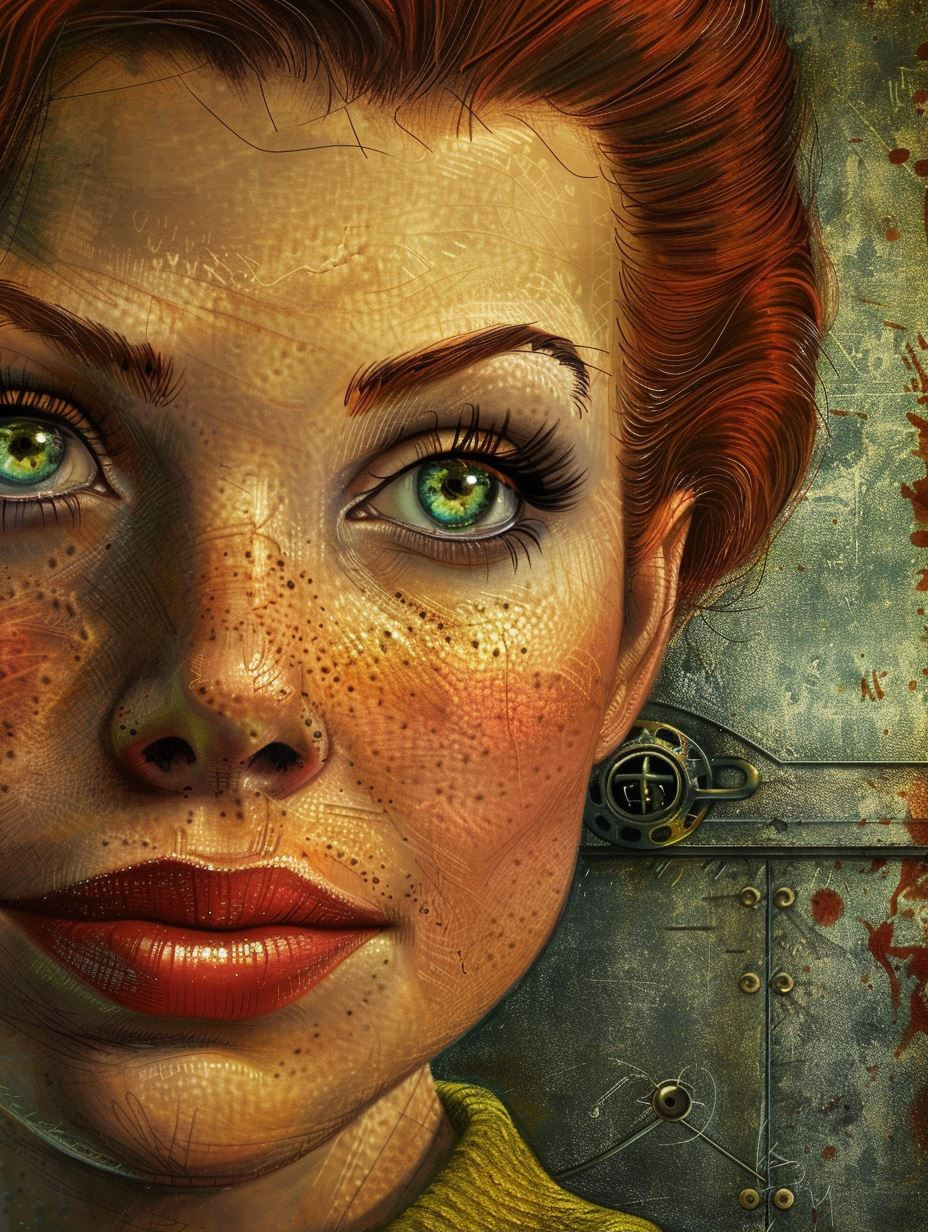 Rustic Steampunk Portrait of Freckles - Image 1