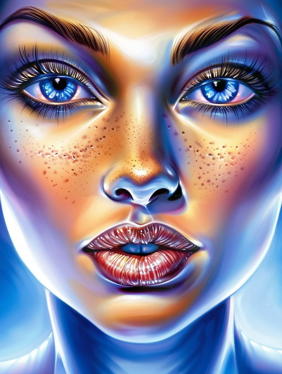 Azure Visions: Ethereal Female Portraits - Image 2