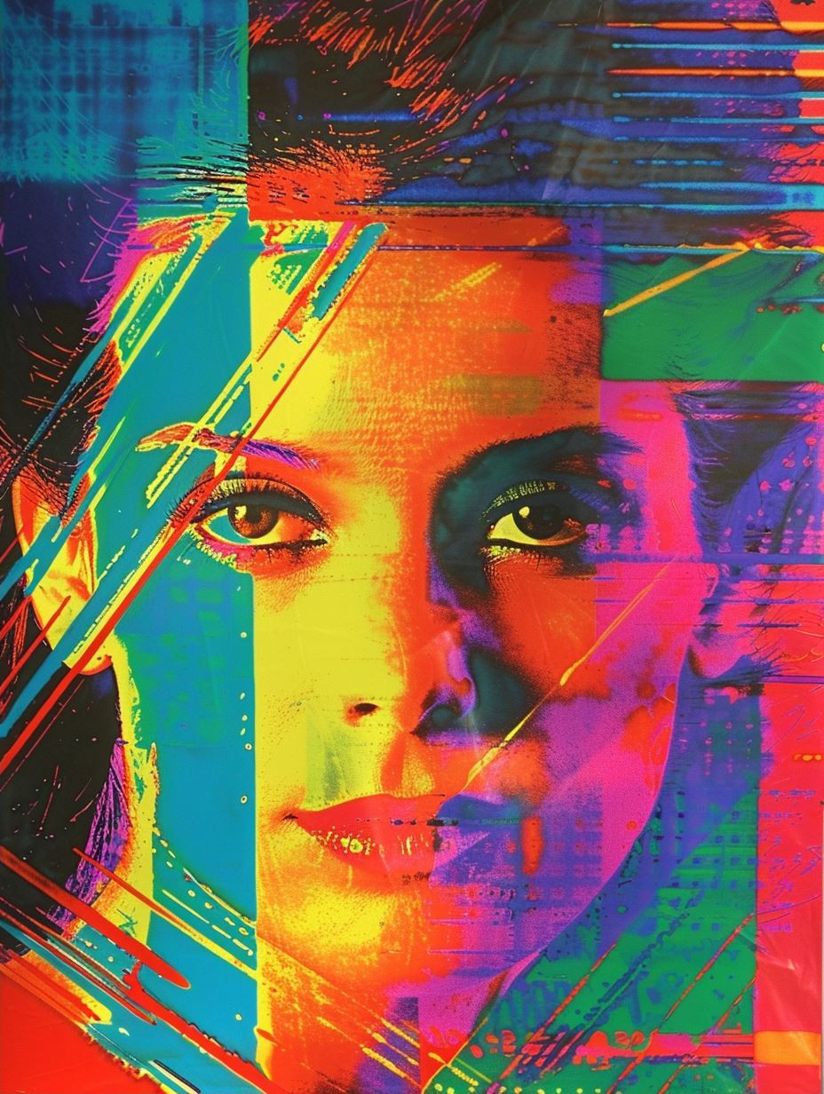 Neon Glitch Portrait Study - Image 2