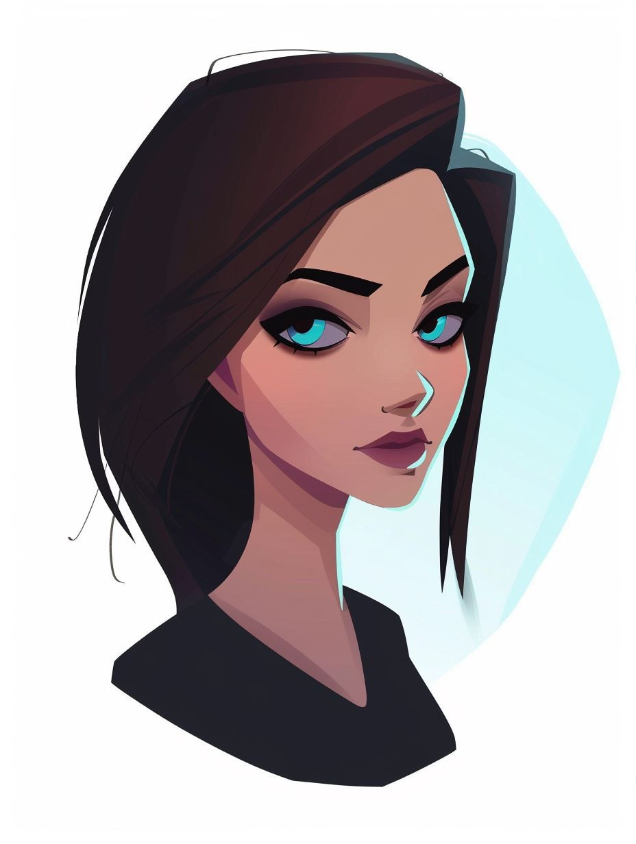 Neon Shadows: Digital Portrait Study - Image 3