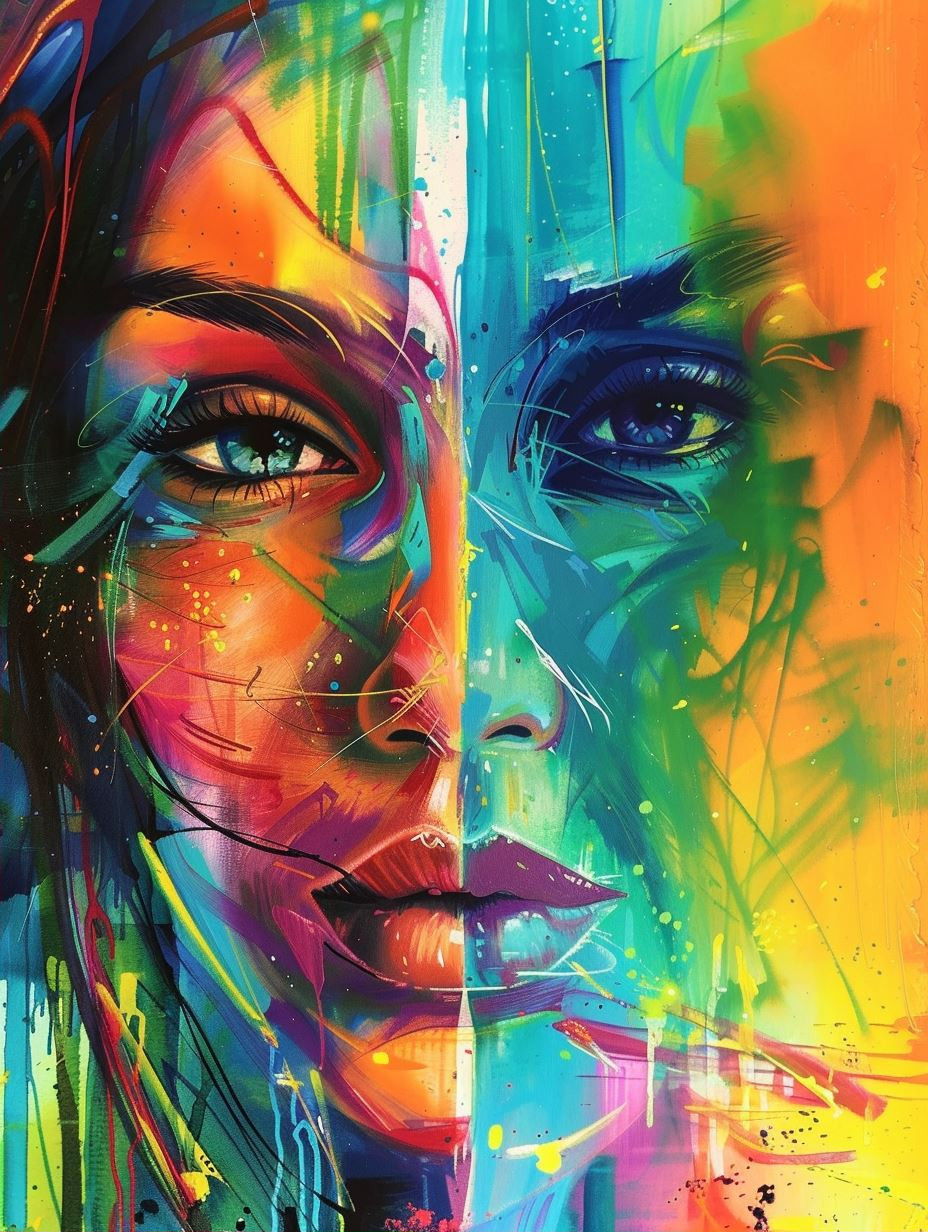 Prismatic Soul Neon Portrait - Image 2