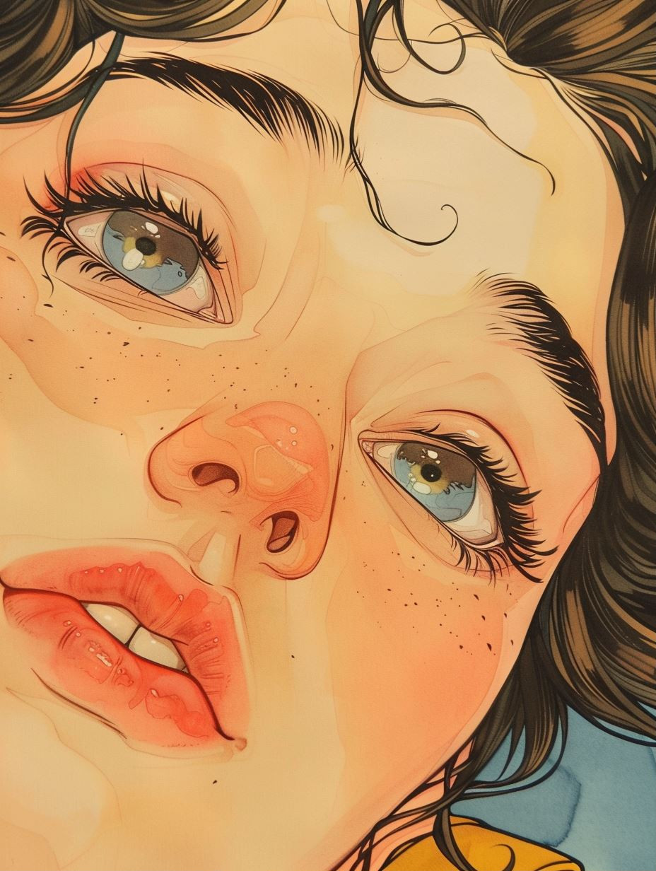 Azure Gaze: A Study in Expression - Image 1
