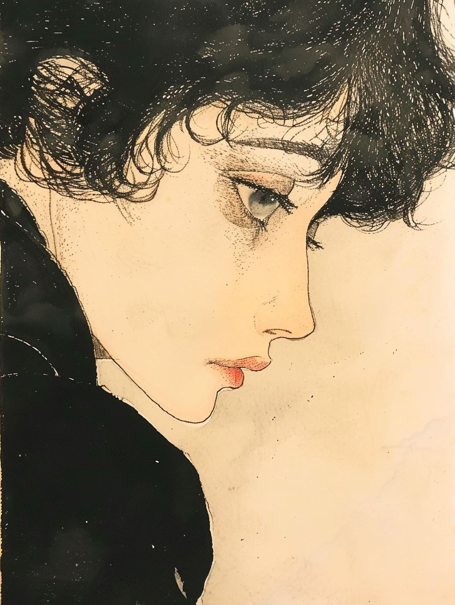 Melancholic Portraits in Ink - Image 1