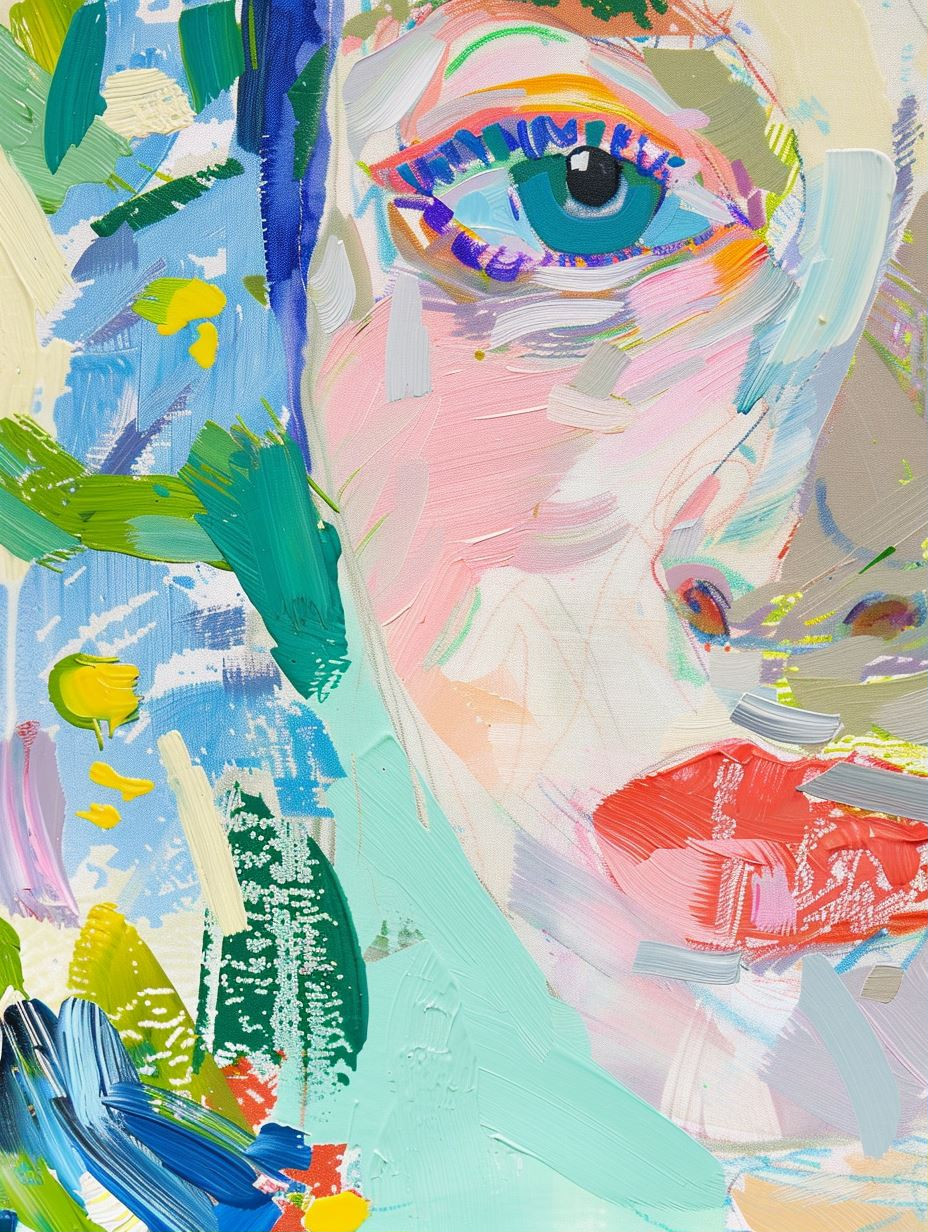 Abstract Pastel Portrait Expression