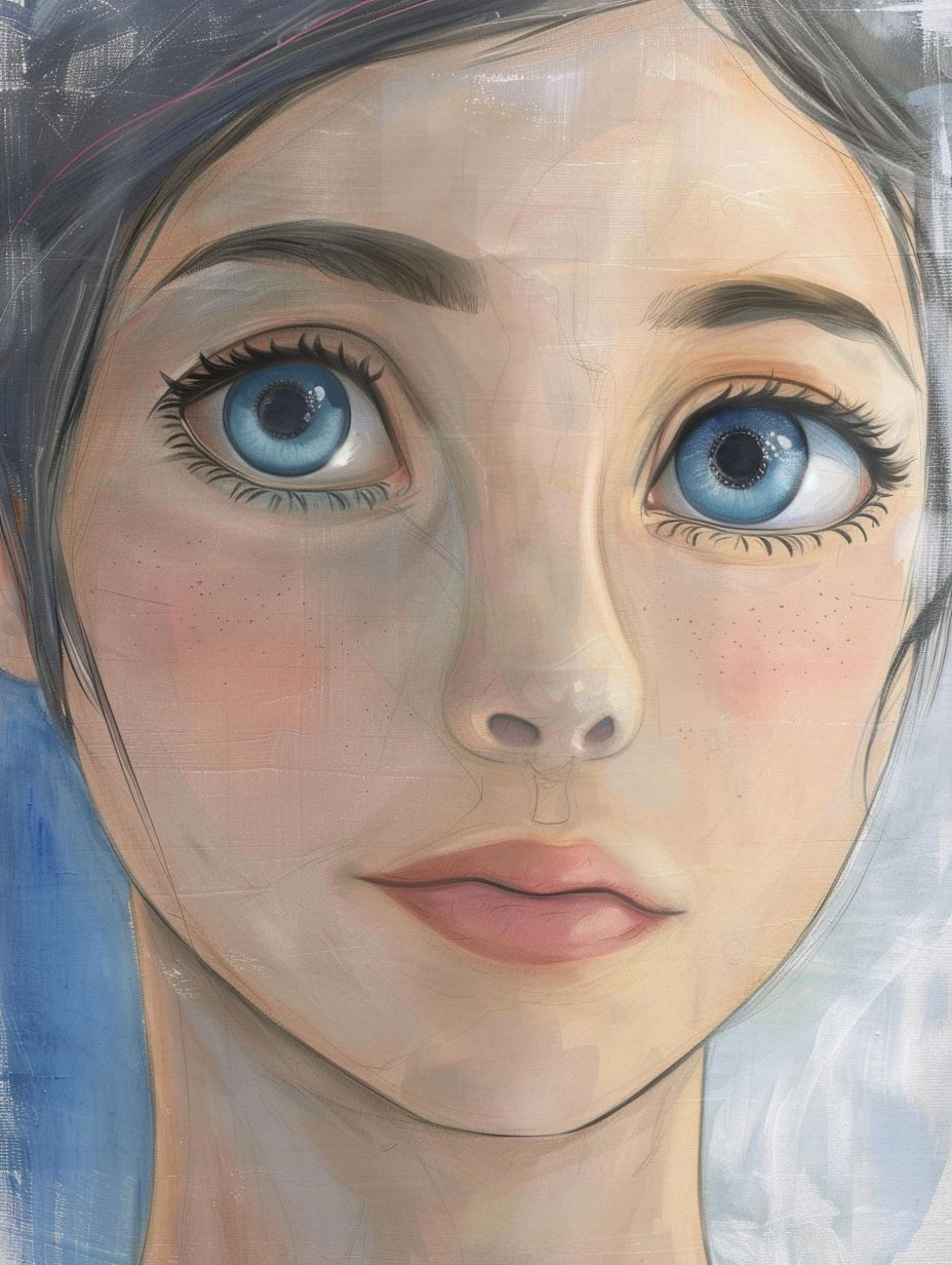 Ethereal Gaze of Azure Dreams - Image 2