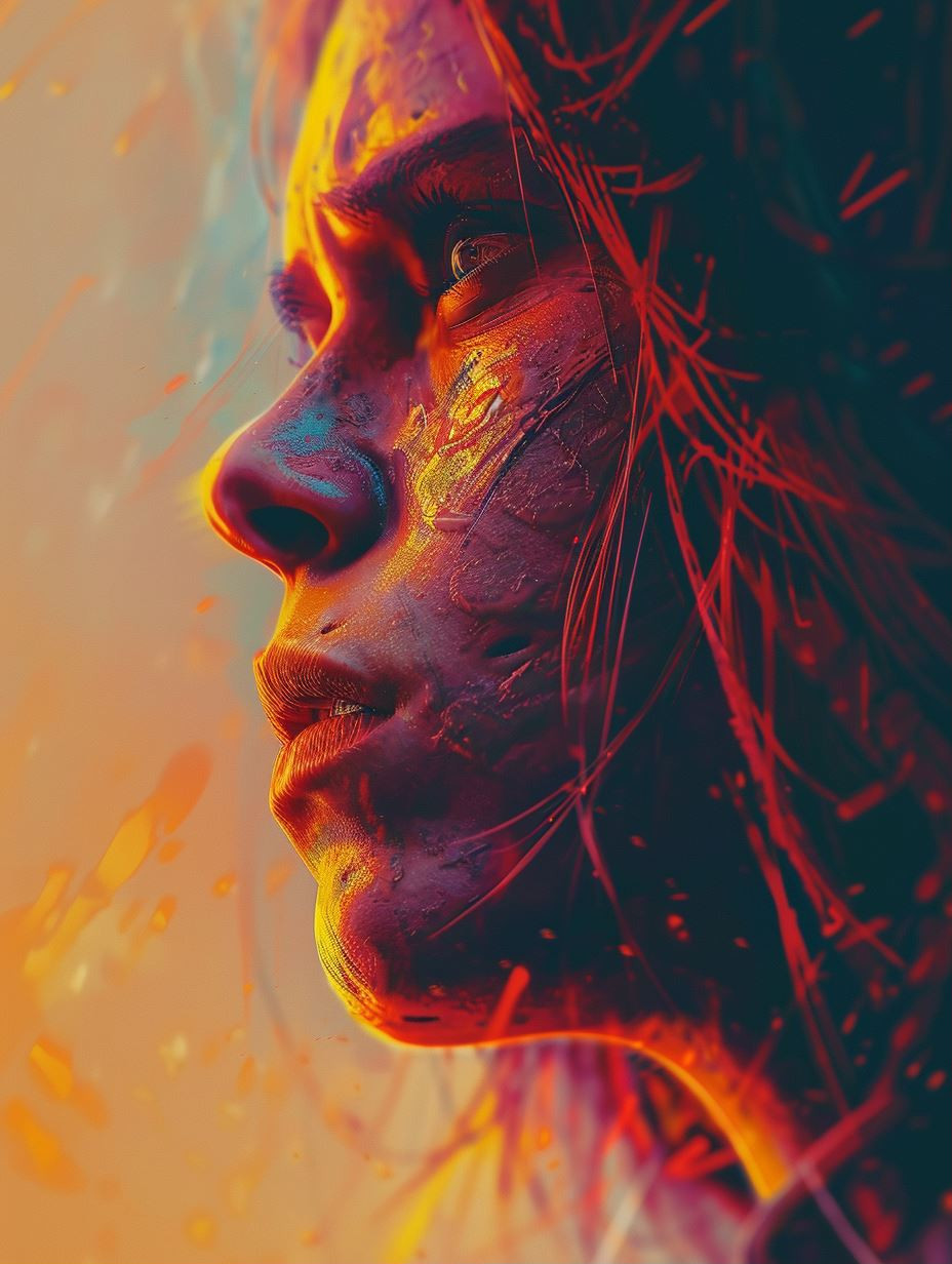 Neon Cinematic Portrait Study - Image 1