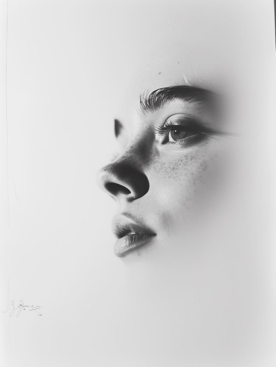 Ethereal Monochrome Fragmented Portrait