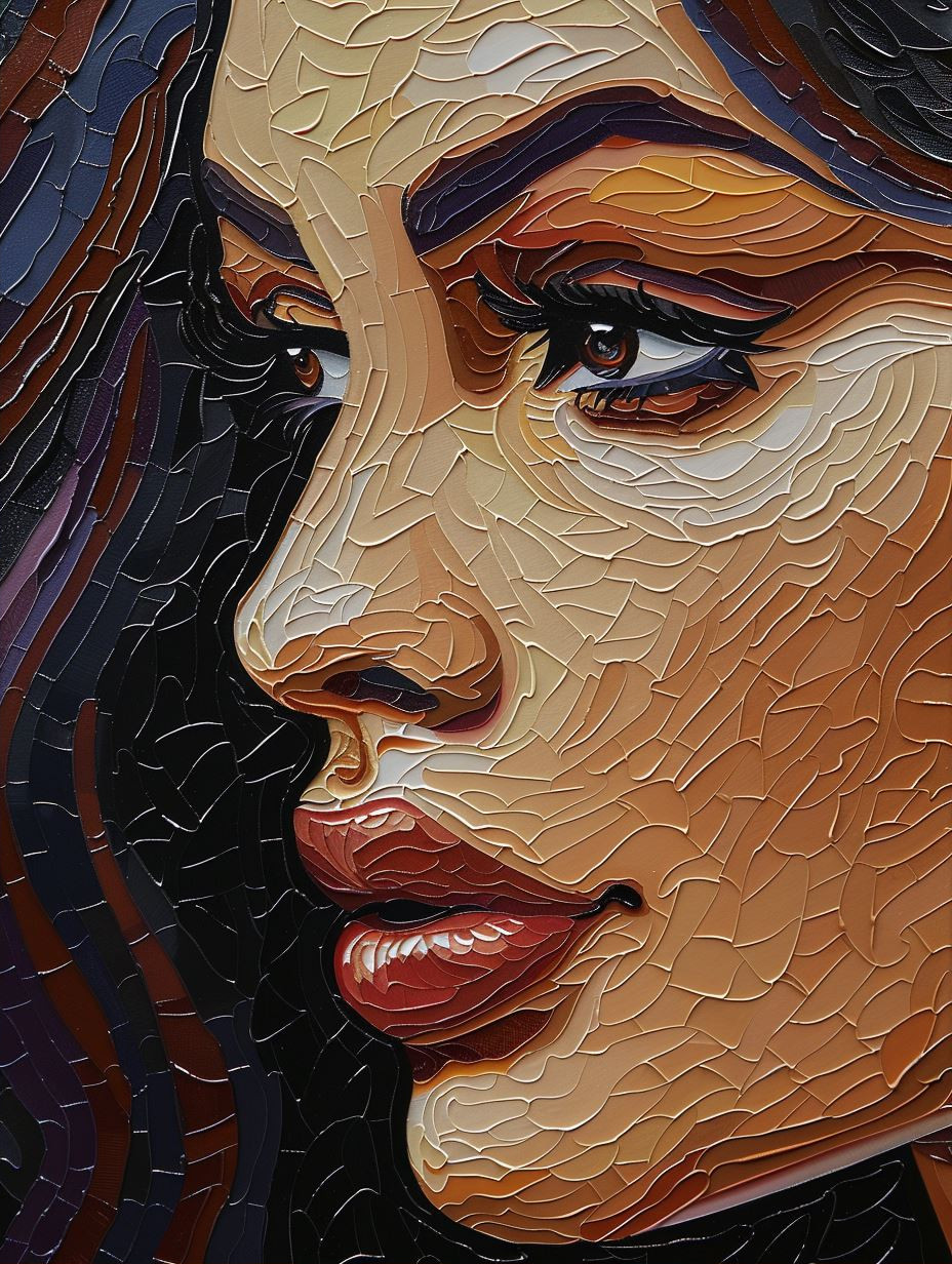 Textured Earth Tone Portrait - Image 2