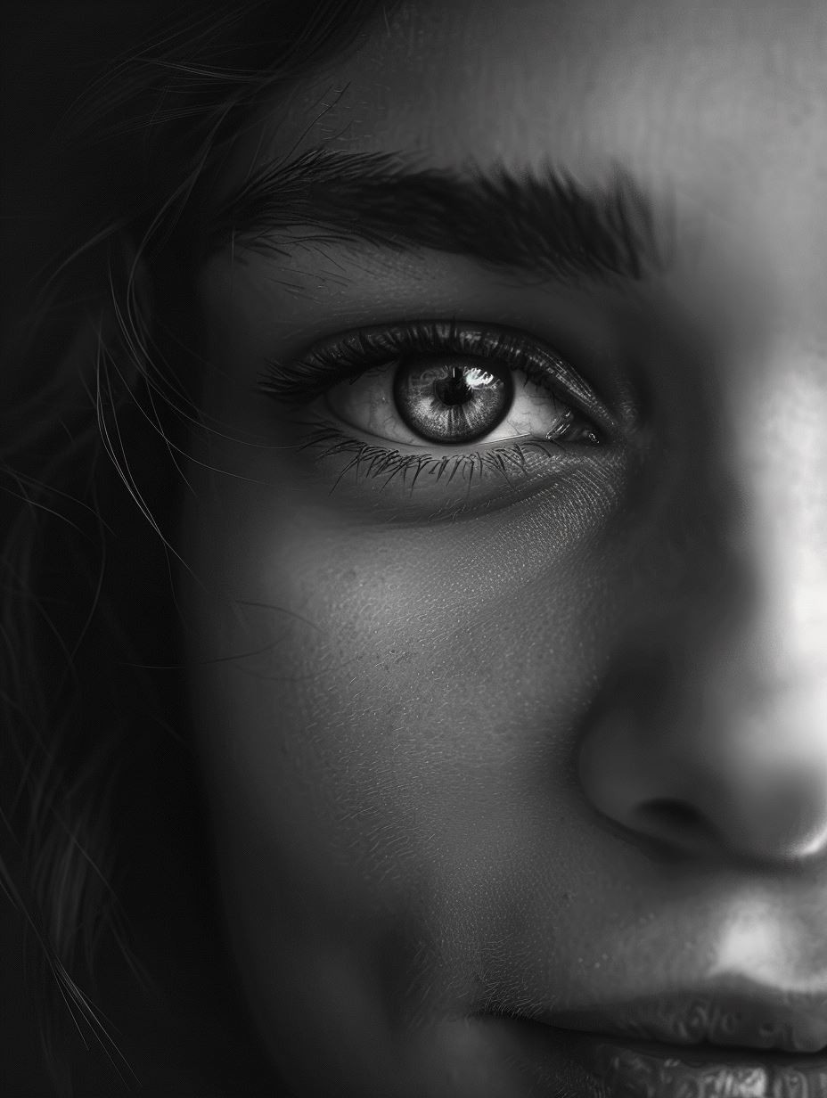 Intimate Monochrome Gaze Study - Image 2