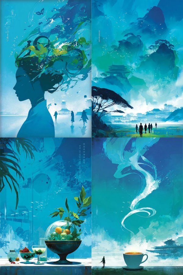 Azure Dreamscape Silhouette