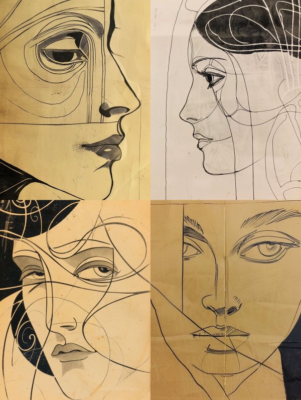 Linear Elegance: A Study of Faces