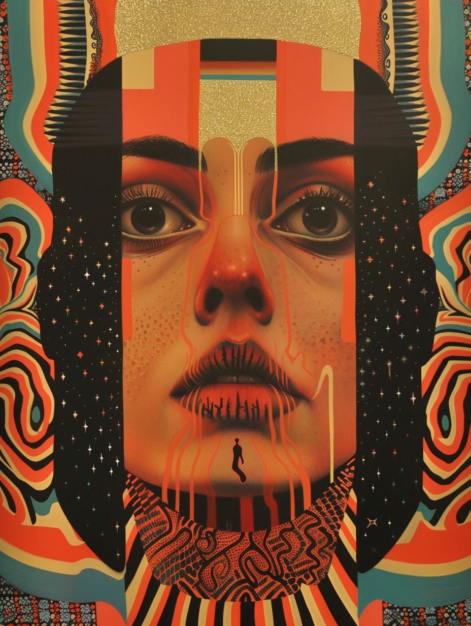 Tribal Psychedelic Face Art - Image 4