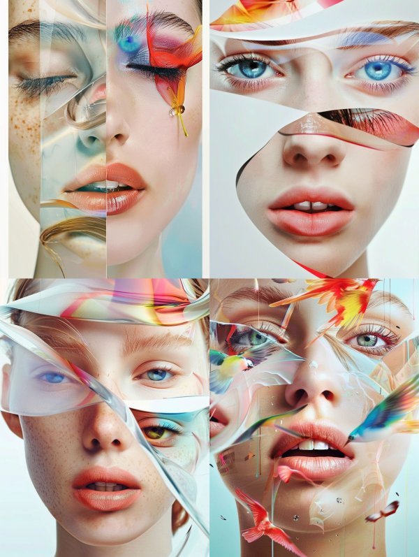 Fragmented Visions of Surreal Digital Beauty