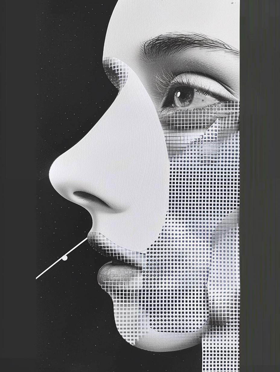 Fragmented Monochrome Ethereal Portrait - Image 3