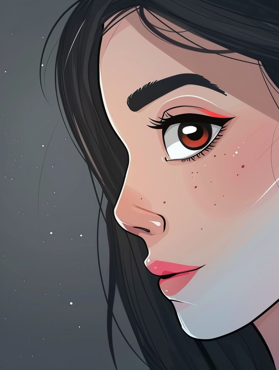 Soft Digital Portrait with Freckles - Image 3