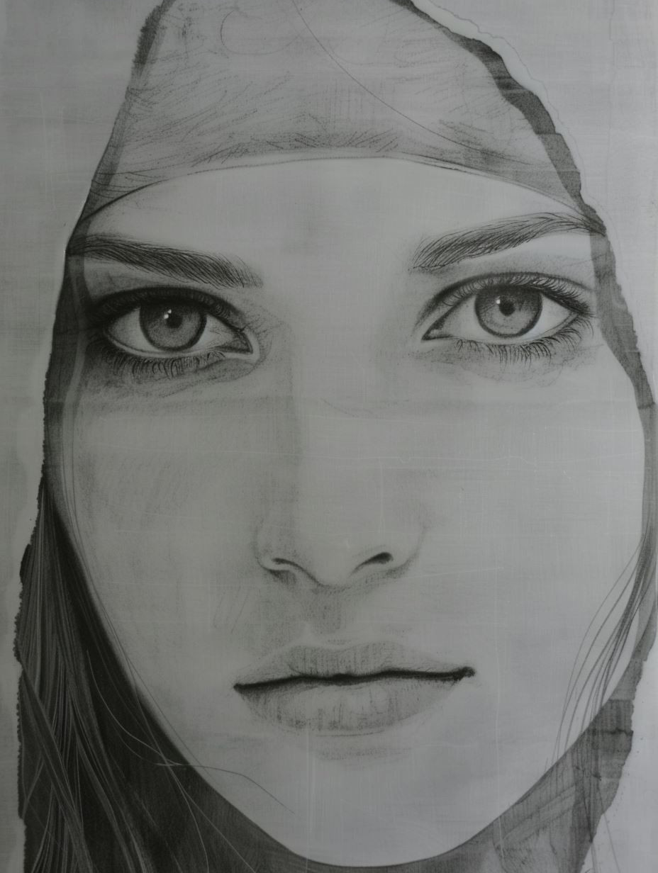 Serene Graphite Portrait Study - Image 3