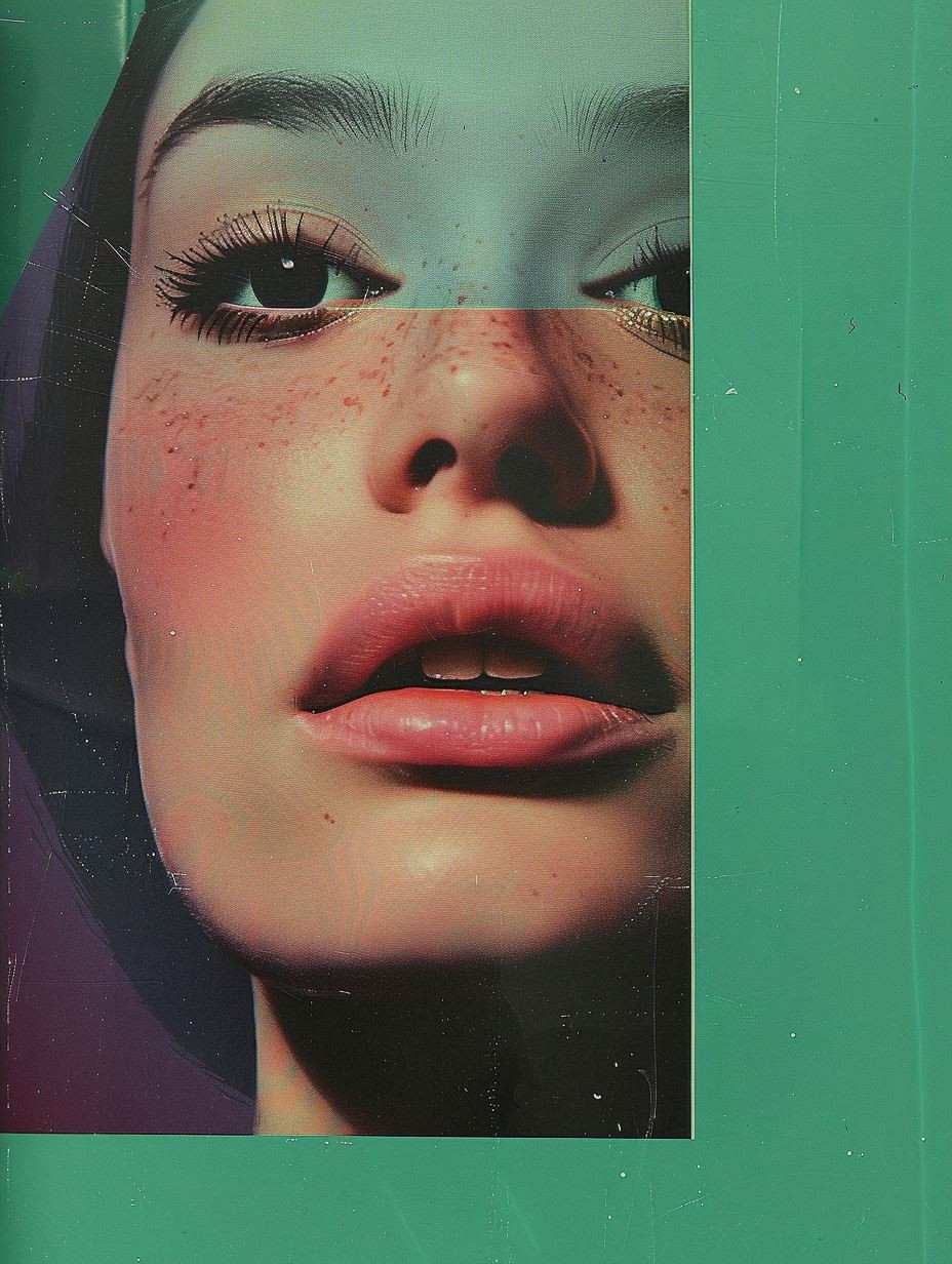 Fragmented Gaze in Mint Tones - Image 4