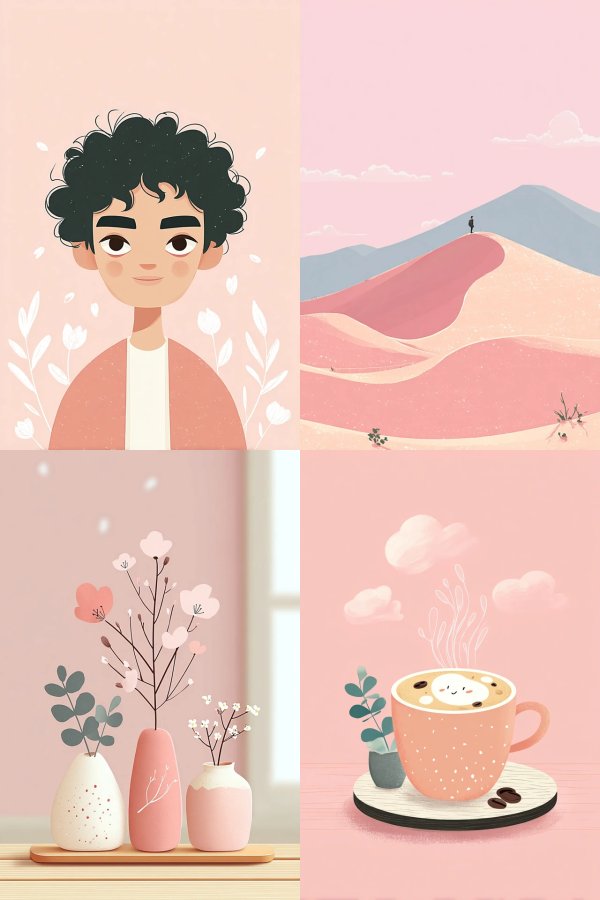 Soft Pink Pastel Illustration Collection
