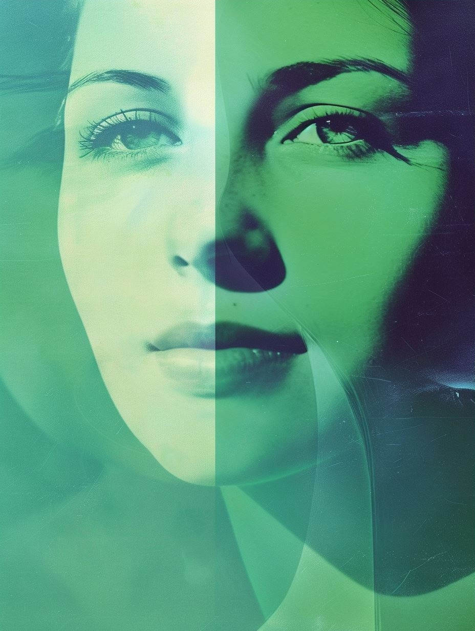 Ethereal Teal Glitch Portrait - Image 3