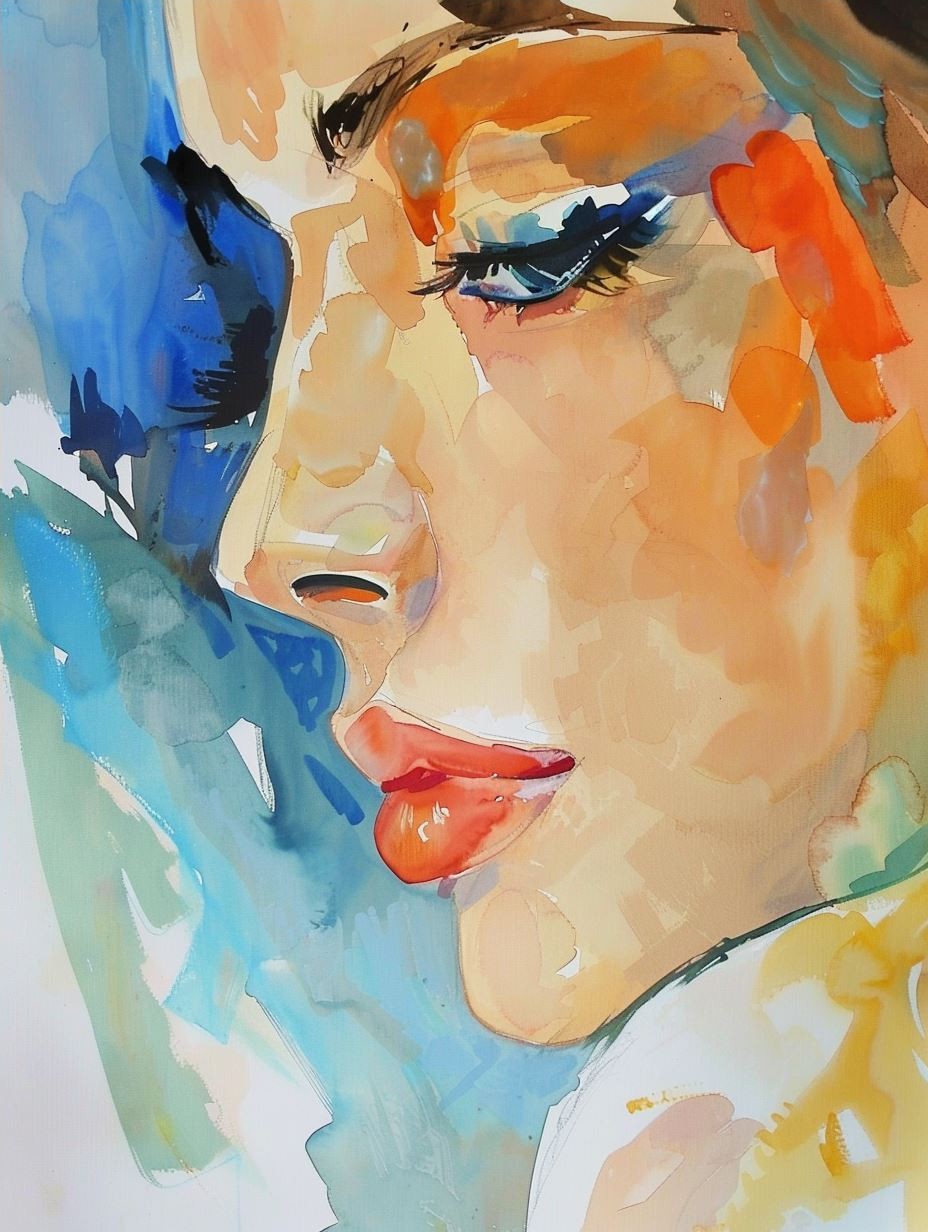Abstract Watercolor Ethereal Portrait - Image 4