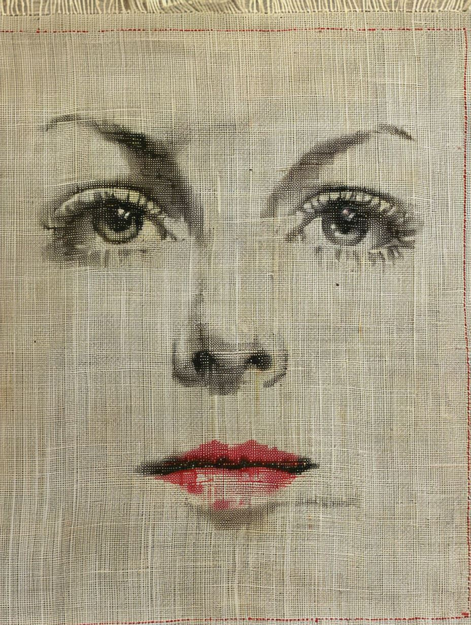 Woven Gaze in Linen Thread - Image 1