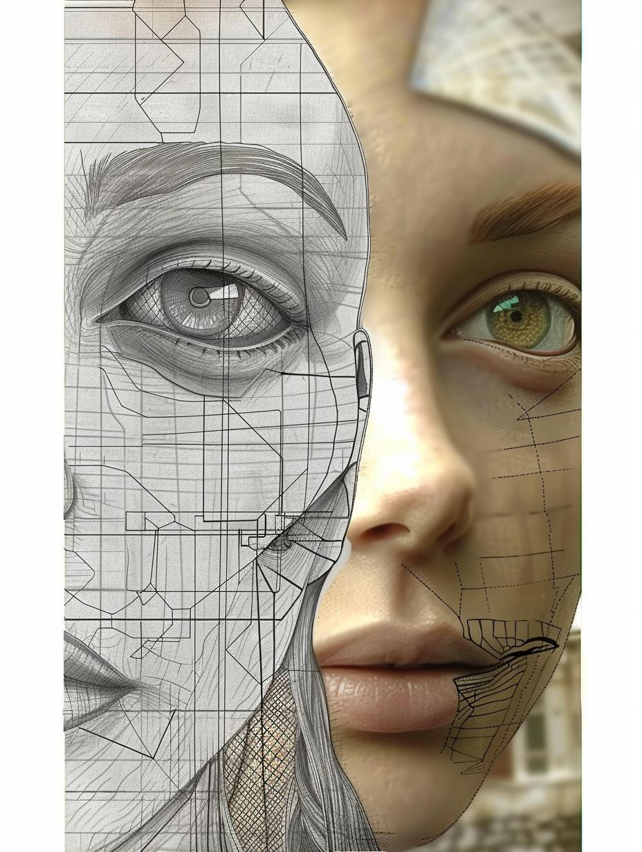 Digital Soul Wireframe Portrait - Image 2
