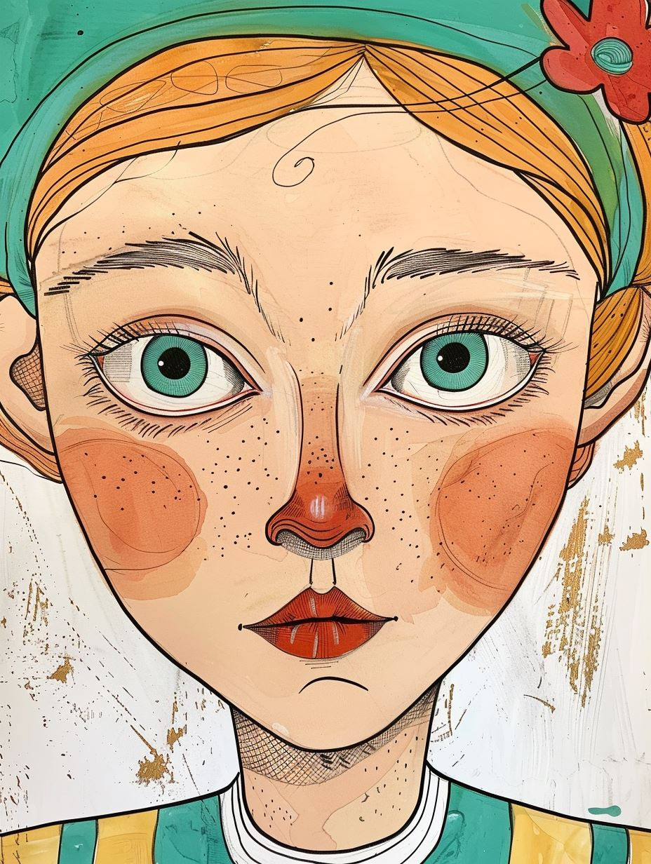 Whimsical Gazes: A Quartet of Stylized Portraits - Image 1