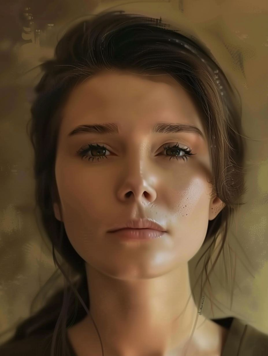 Serene Gazes: A Study of Feminine Grace - Image 1